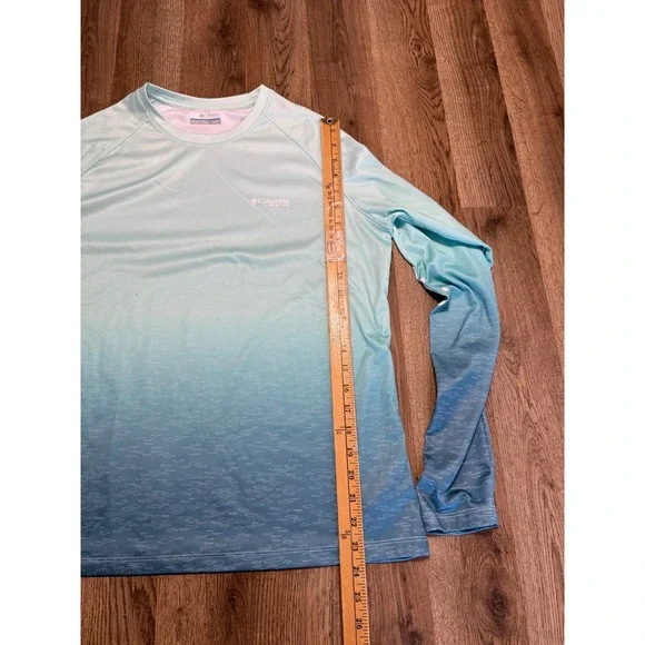 Columbia PFG Terminal Tackle Long Sleeve Fishing Shirt Blue Ombre Mens XL - Picture 11 of 12
